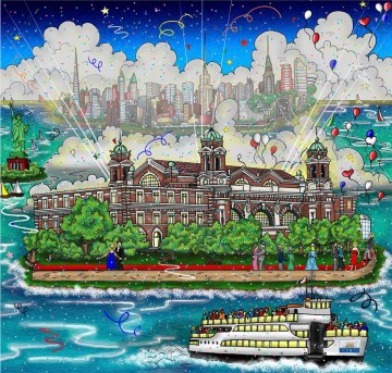  nue pintura - Una esperanza para un nuevo comienzo Impresionista de Ellis Island